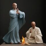  Tượng Tiểu Hòa Thượng Bằng Tử Sa LHCECN-9196 