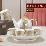  Set ấm chén hoàng gia xanh đá mây LHCEVN-9201 