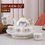  Set ấm chén hoàng gia xanh đá mây LHCEVN-9201 