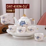  Set ấm chén hoàng gia xanh đá mây LHCEVN-9201 
