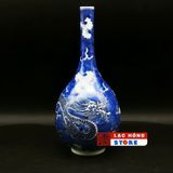  Bình gốm men lam vẽ rồng thủy mặc LHCECN-9203 