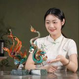  Đồ thủ công bằng đồng thau hình rồng và phượng LHMECN-9108 