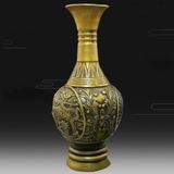  Lọ Hoa Đồng Vàng Chạm Rồng LHMEVN-9122 