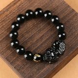  VÒNG TAY PHẬT CHÂU ĐÁ OBSIDIAN TỲ HƯU LHSTVN-9044 