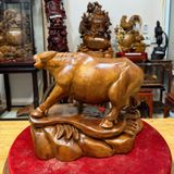  Tượng gỗ Trâu đứng bao tiền LHWOVN-9056 