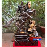  Quan công cưỡi ngựa gỗ mun hoa liền khối  LHWOVN-9066 