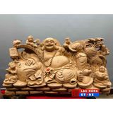  Tượng di lặc ngũ phúc gỗ ngọc am liền khối LHWOVN-9093 