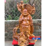  Tượng Di lặc tam phúc Gỗ cẩm liền khối LHWOVN-9094 