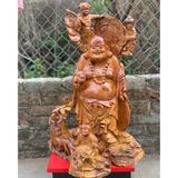  Tượng Di lặc tam phúc Gỗ cẩm liền khối LHWOVN-9094 