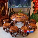  BỘ BÀN GHẾ ĐÔN TRỐNG GỖ CẨM VIỆT LHWOVN-9099 