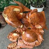  Tam ngư vờn ngọc Gỗ hương ta LHWOVN-9102 