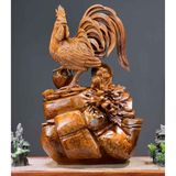  Gà Nhất kê kim tiền tài lộc Gỗ Nu Ngọc Am đỏ LHWOVN-9143 