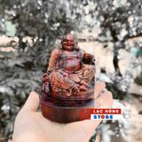  Di lặc ngồi bị gỗ trắc đỏ đen LHWOVN-9152 