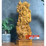  Di Lặc Ngũ Phúc Gánh Đào Gỗ Bách Xanh LHWOVN-9155 