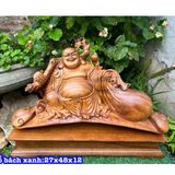  Cụ di lặc kéo bao tiền gỗ bách xanh LHWOVN-9162 