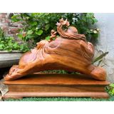  Cụ di lặc kéo bao tiền gỗ bách xanh LHWOVN-9162 