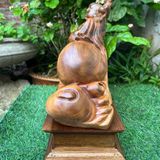  Cụ di lặc kéo bao tiền gỗ bách xanh LHWOVN-9162 