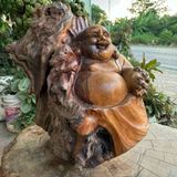  Cụ Di lặc phát Tài gỗ nu bách xanh LHWOVN-9174 