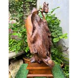  Tác phẩm Cụ Thọ gỗ bách xanh LHWOVN-9177 
