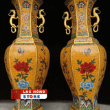  Cặp lục bình đồng Pháp Lam LHMECN-0049 