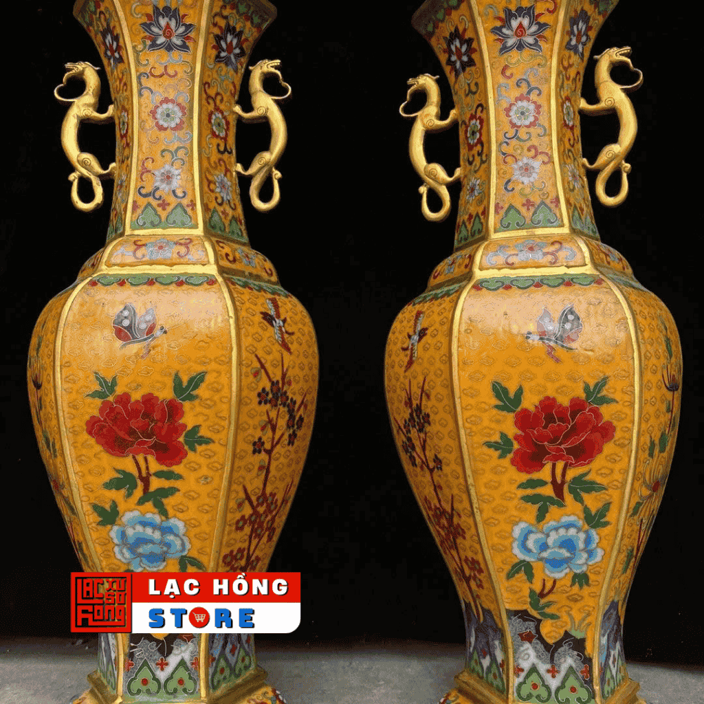 Cặp lục bình đồng Pháp Lam LHMECN-0049