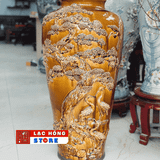  Thạp gốm Tùng Hạc Trường Thọ hoa nâu trang trí phòng LHCEVN-9001 