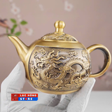  BỘ ẤM TRÀ ĐỒNG CHẠM KHẮC RỒNG PHƯỢNG LHMEVN-0033 