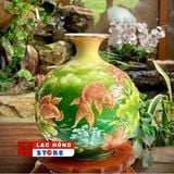  Bình hút lộc gốm Bát Tràng hoạt tiết Hoa Sen LHCEVN-9016 
