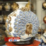  Bình hút lộc gốm Bát Tràng Công đuôi xòe LHCEVN-9008 
