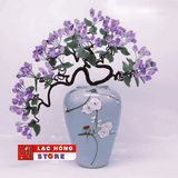  Bình cây thạch anh đá quý đế gốm LHSTVN-9004 
