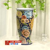  Bình gốm dáng Ly họa tiết hoa kín bình  LHCEVN-9009 