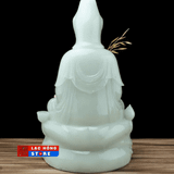  Tượng Phật Quan Âm Bồ Tát ngọc bích dát vàng LHCEVN-0526 