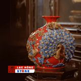  Bình hút lộc gốm Bát Tràng Công đuôi xòe LHCEVN-9008 