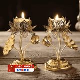  Đế nến hoa sen mà vàng LHMEVN-9012 