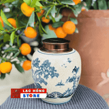 Bình đựng trà men rạn Bát Tràng dáng tròn LHCEVN-9006 