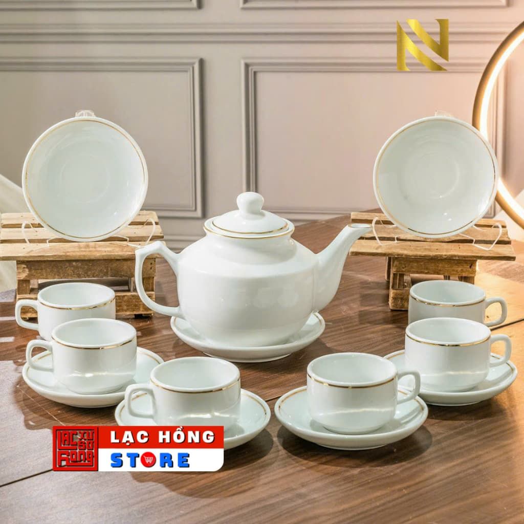  [Ấm chén in logo] Bộ ấm chén cao cấp dáng đèn thần 550ml LHCEVN-0593 