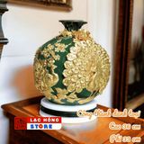  Bình hút lộc gốm sứ Bát Tràng Công đào dát vàng LHCEVN-9007 