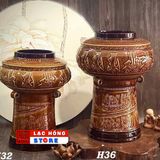  Bình trống đồng khắc nổi LHCEVN-9023 