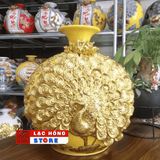  Bình hút lộc gốm sứ Bát Tràng Công đào dát vàng LHCEVN-9007 