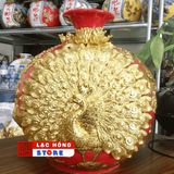  Bình hút lộc gốm sứ Bát Tràng Công đào dát vàng LHCEVN-9007 