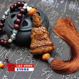  Mặt dây chuyền xe hơi Guanyin gỗ đào LHWOVN-9016 