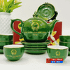  [Ấm chén in logo] Bộ ấm trà Bát Tràng dáng Ngọn lửa in Quốc huy Việt Nam LHCEVN-0481 