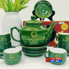  [Ấm chén in logo] Bộ ấm trà Bát Tràng dáng Đèn thần 2 in Quốc huy Việt Nam LHCEVN-0479 