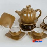  Bộ ấm Bát Tràng "quả bí" men vàng LHCEVN-0439 