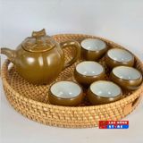  Bộ ấm Bát Tràng "quả bí" men vàng LHCEVN-0439 