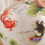  Bình hoa Gốm khắc nổi Cá vàng và hoa LHCEVN-0470 