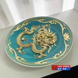  Đĩa Gốm chạm khắc sơn mài cao cấp LHCEVN-0475 