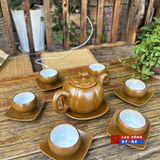  Bộ ấm Bát Tràng "quả bí" men vàng LHCEVN-0439 