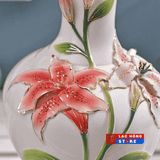  Bình hoa gốm khắc nổi hoa ly LHCEVN-0469 