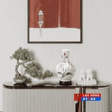  Bình hoa gốm khắc nổi hoa ly LHCEVN-0469 